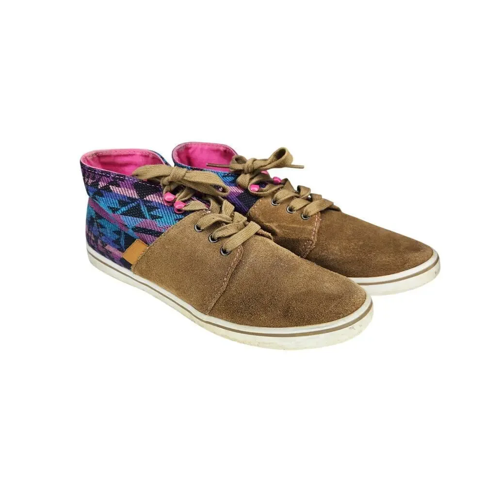 Vans Camryn Tribal Print Slim Skate High Top Shoes Sneakers Pink 8